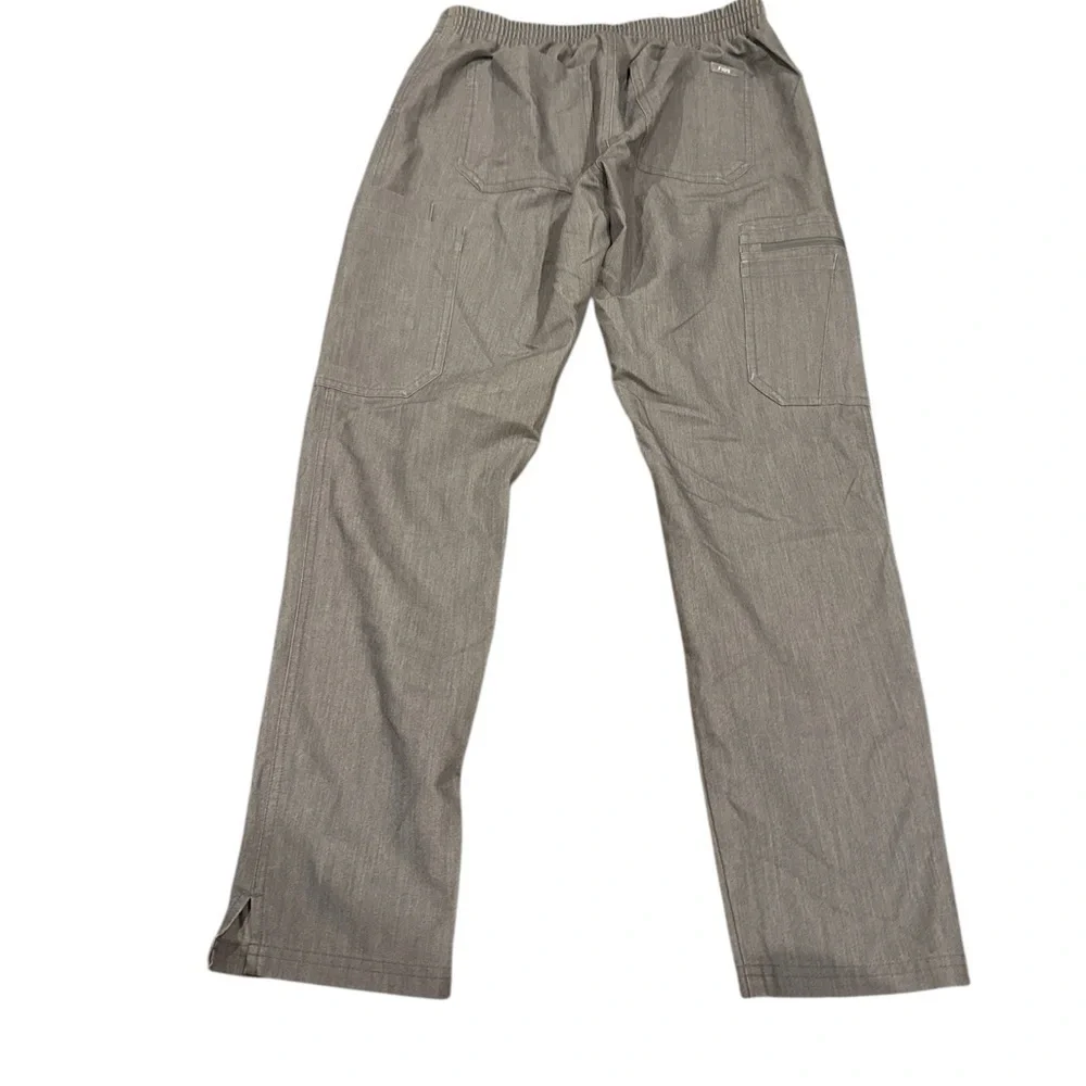 Figs Men's Cargo Pants in Gray with Teal Drawstring